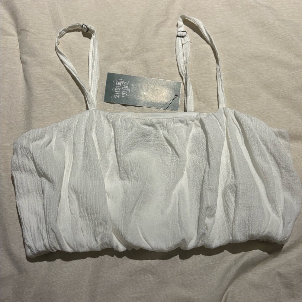 White Puffy Crop Top